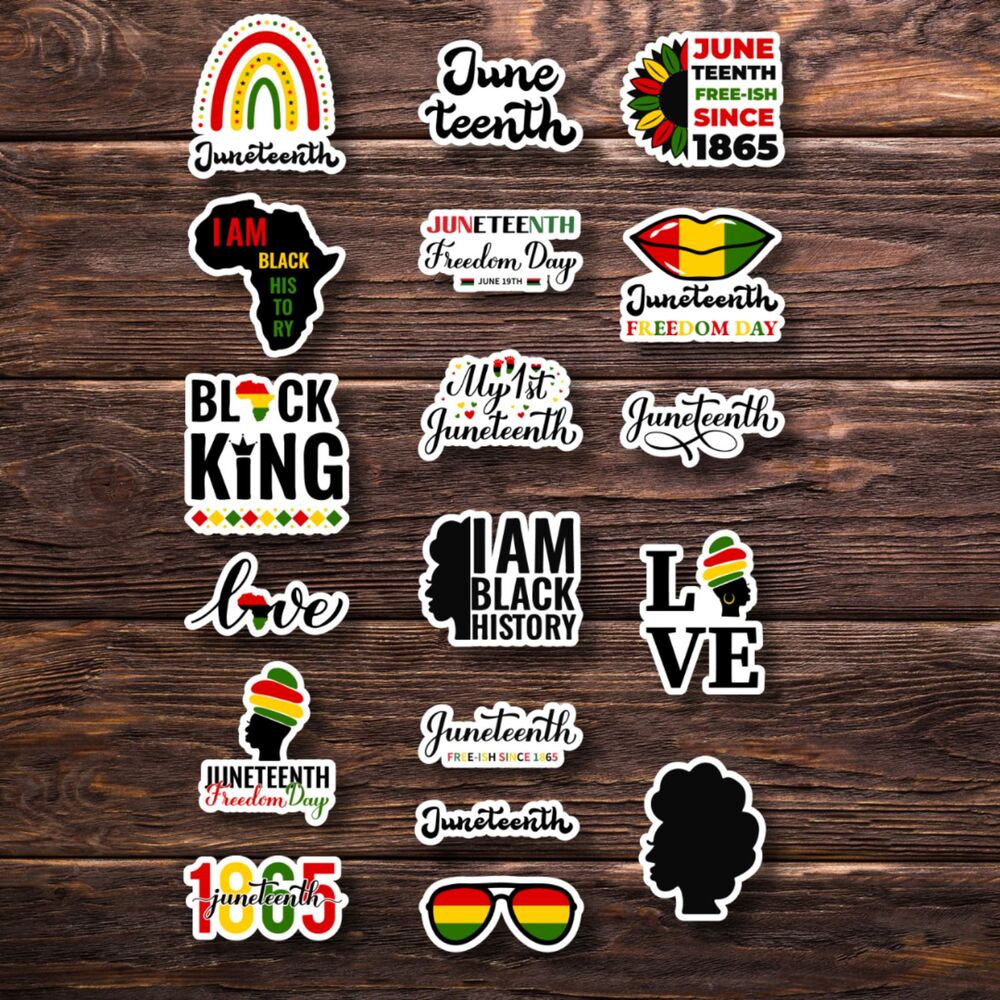 2" Juneteenth & Black History Month Stickers – 35-Piece Bundle Assorted Designs